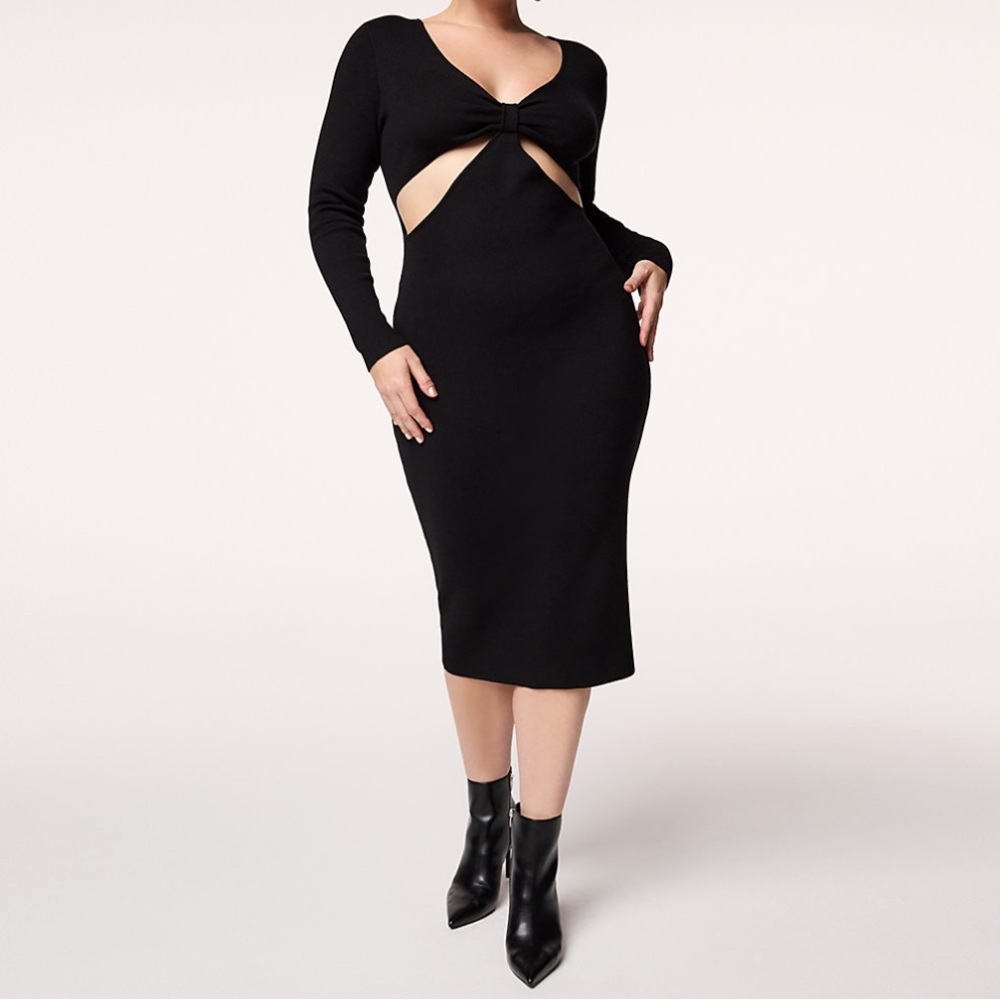 women's cutout midi sweater dress by INTEMPO